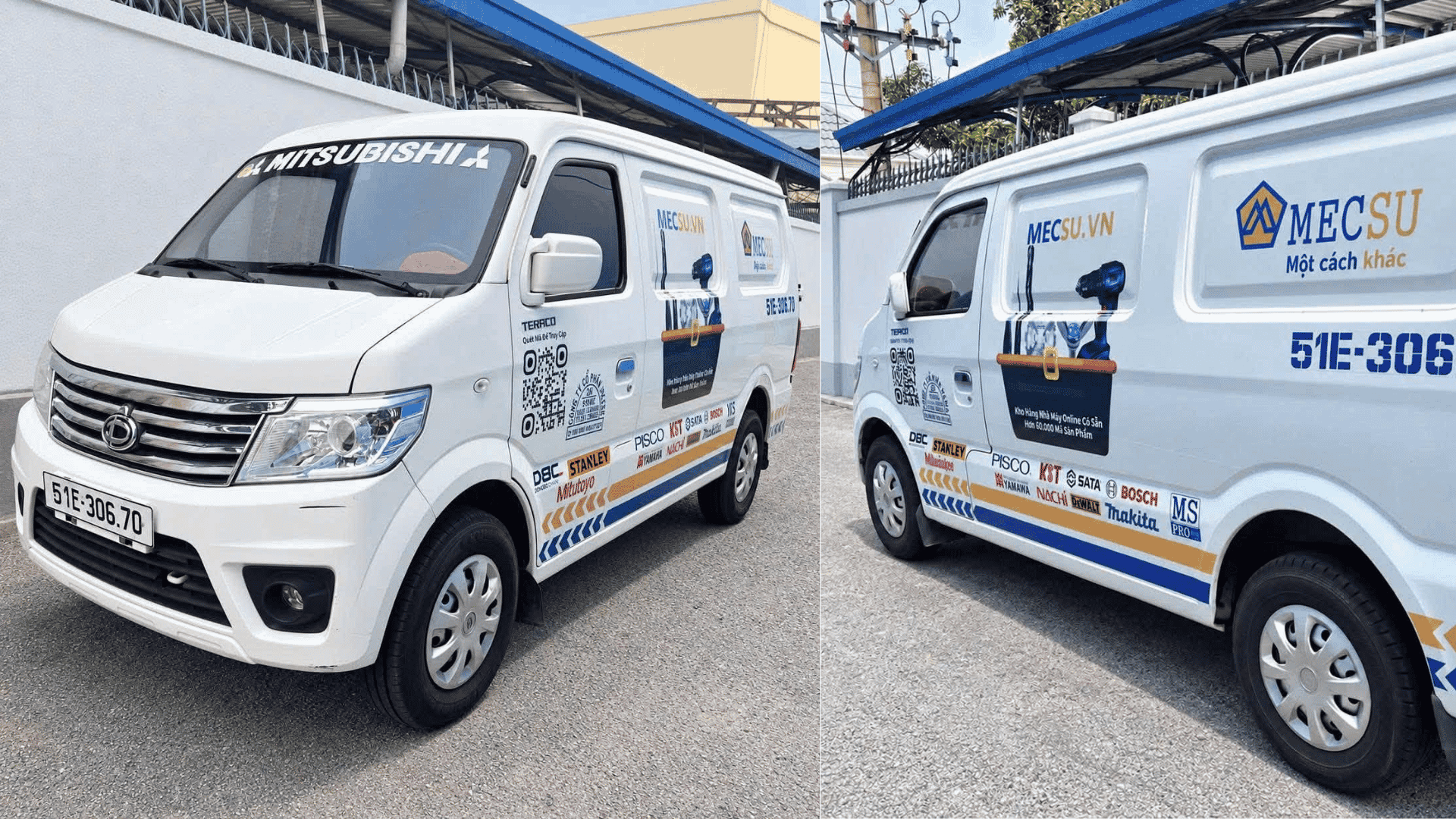Đội xe tải vận chuyển hàng hóa công nghiệp Mecsu xuất phát mỗi ngày